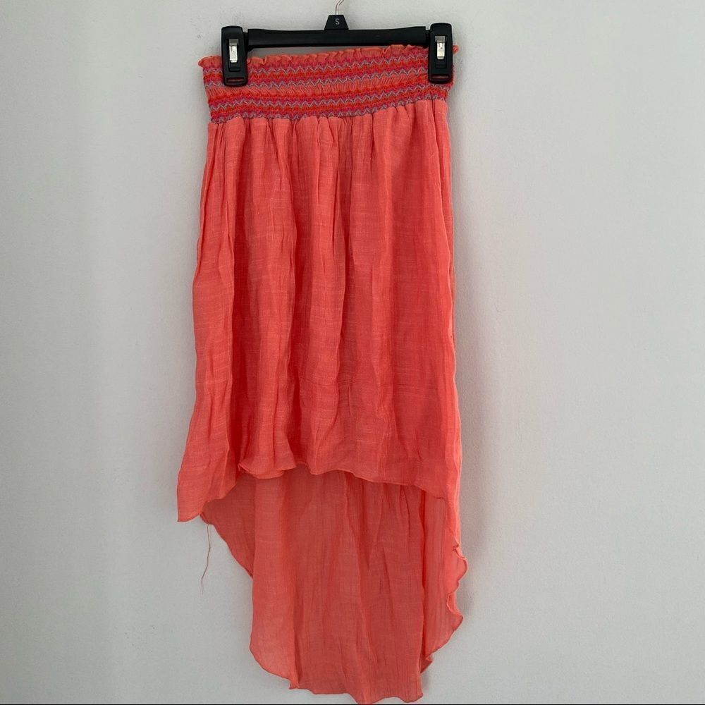 Paper Doll Elastic Waist Asymmetric Hemline Skirt